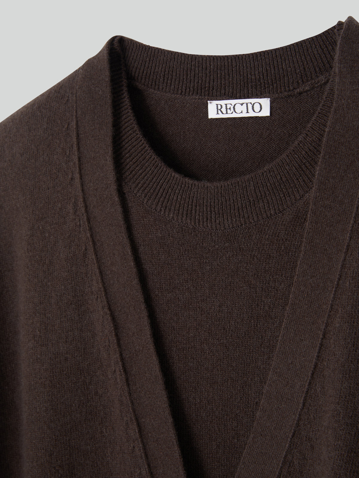 Recto - Layered Cardigan Knit Top (Dark Chocolate) product image 14 | TRAB K-Fashion Australia