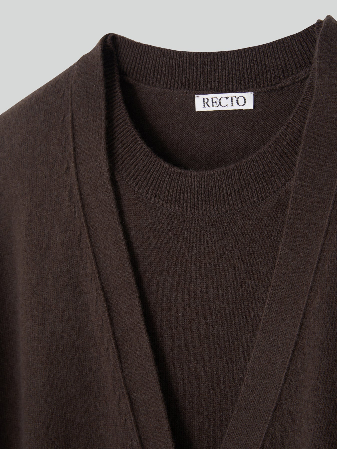 Recto - Layered Cardigan Knit Top (Dark Chocolate) product image 14 | TRAB K-Fashion Australia