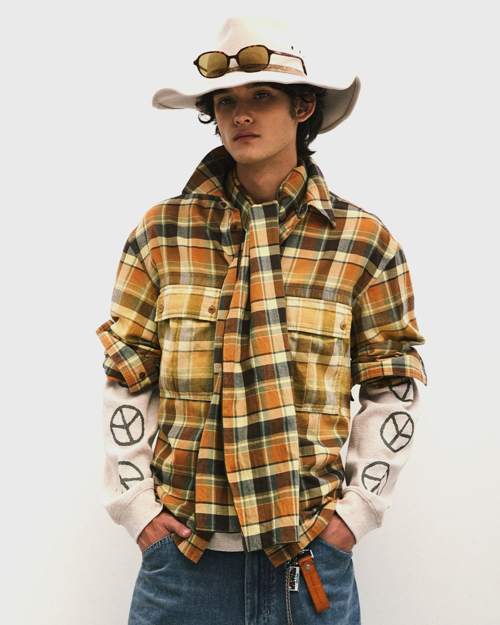 Eastlogue - Pattern Scarf (Multi Yellow Check) product image 2 | TRAB K-Fashion Australia