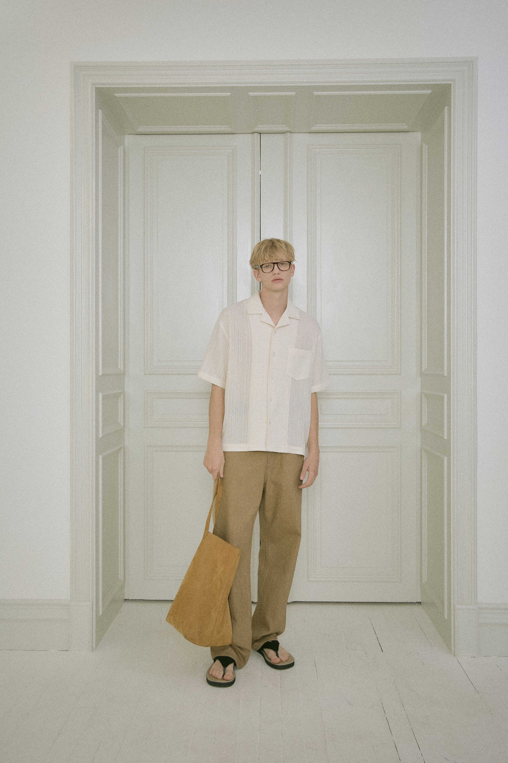 STU - Back Raglan Embo Stripe Shirt (Ivory) product image 9 | TRAB K-Fashion Australia