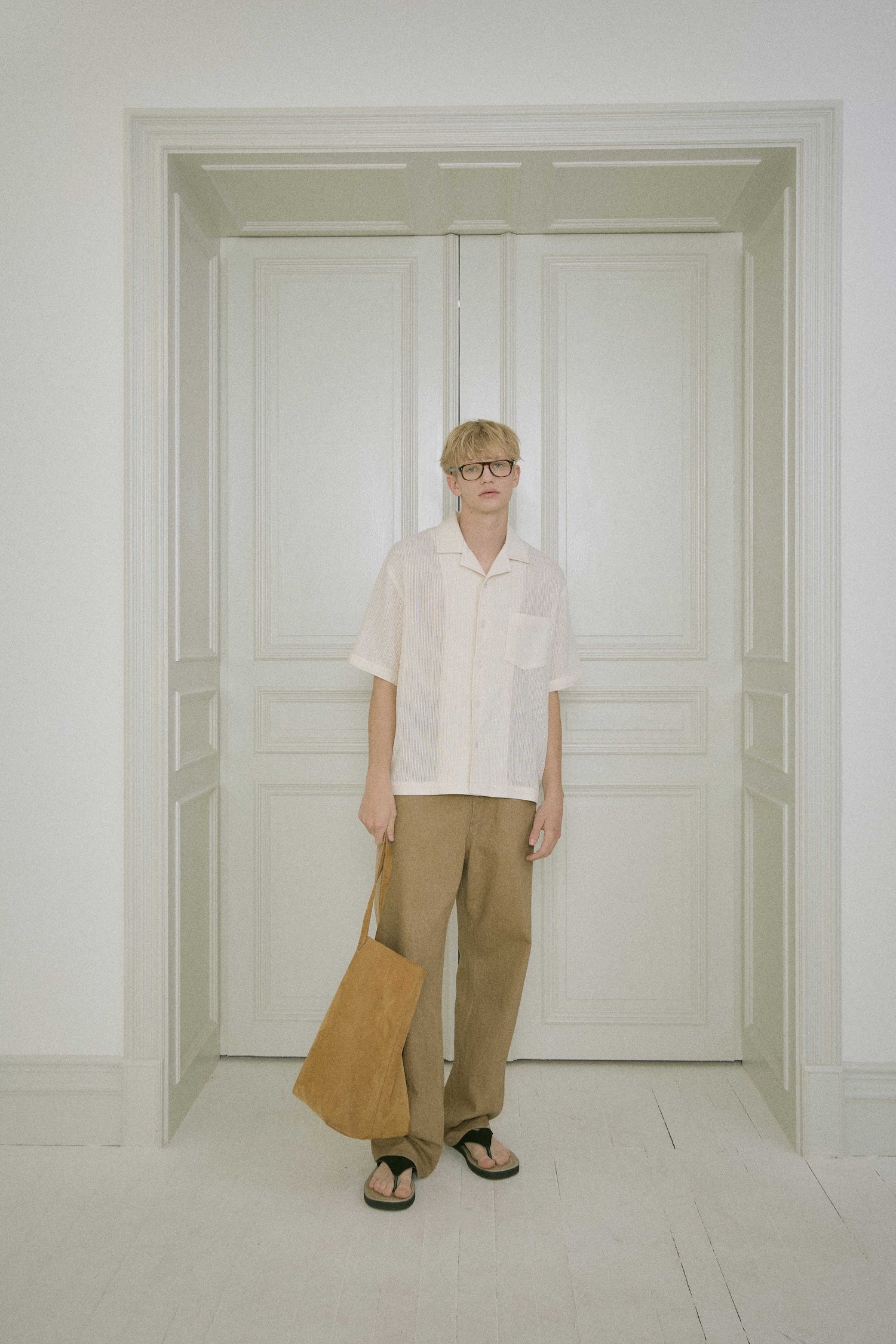 STU - Back Raglan Embo Stripe Shirt (Ivory) product image 9 | TRAB K-Fashion Australia