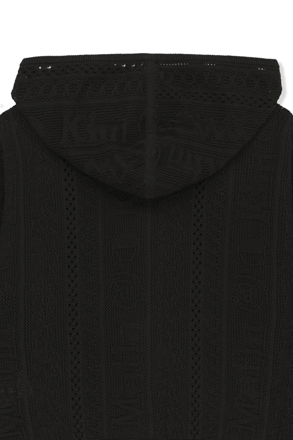 Matin Kim - Mesh Logo Knit Hoody Zip Up (Black) product image 5 | TRAB K-Fashion Australia