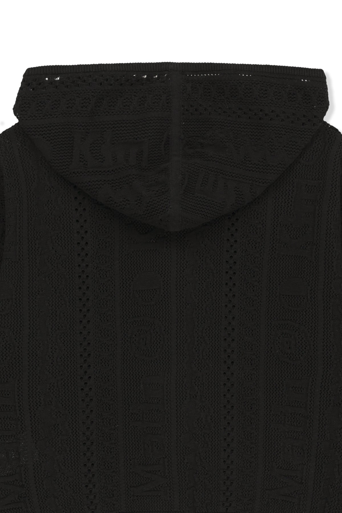 Matin Kim - Mesh Logo Knit Hoody Zip Up (Black) product image 5 | TRAB K-Fashion Australia