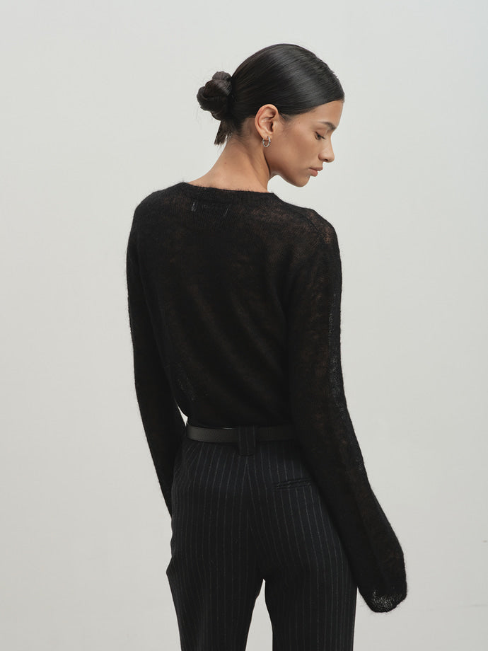 Tonywack - Striped Wool Flared Trousers (Black Stripe) product image 6 | TRAB K-Fashion Australia