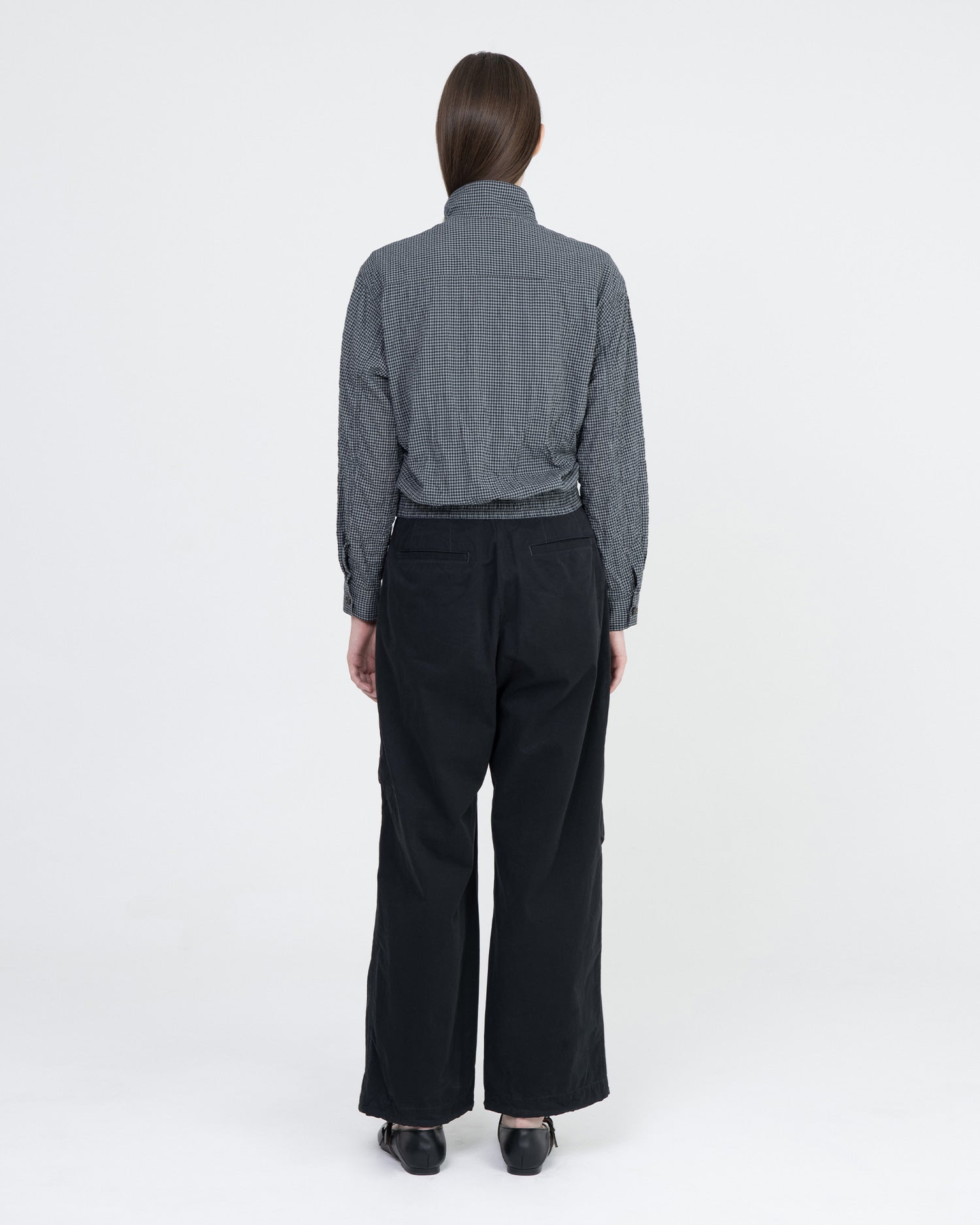 Brownyard - Organic Cotton Stand Collar Blouson (Grey Check) product image 3 | TRAB K-Fashion Australia
