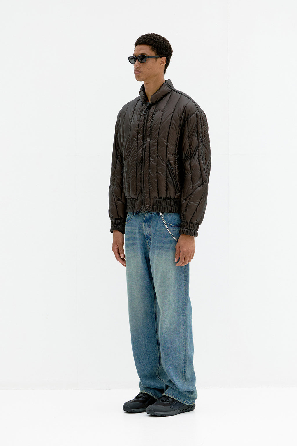 Coor - Quilted Soft Shell Shawl Collar Jumper (Grayish Brown) product image 3 | TRAB K-Fashion Australia