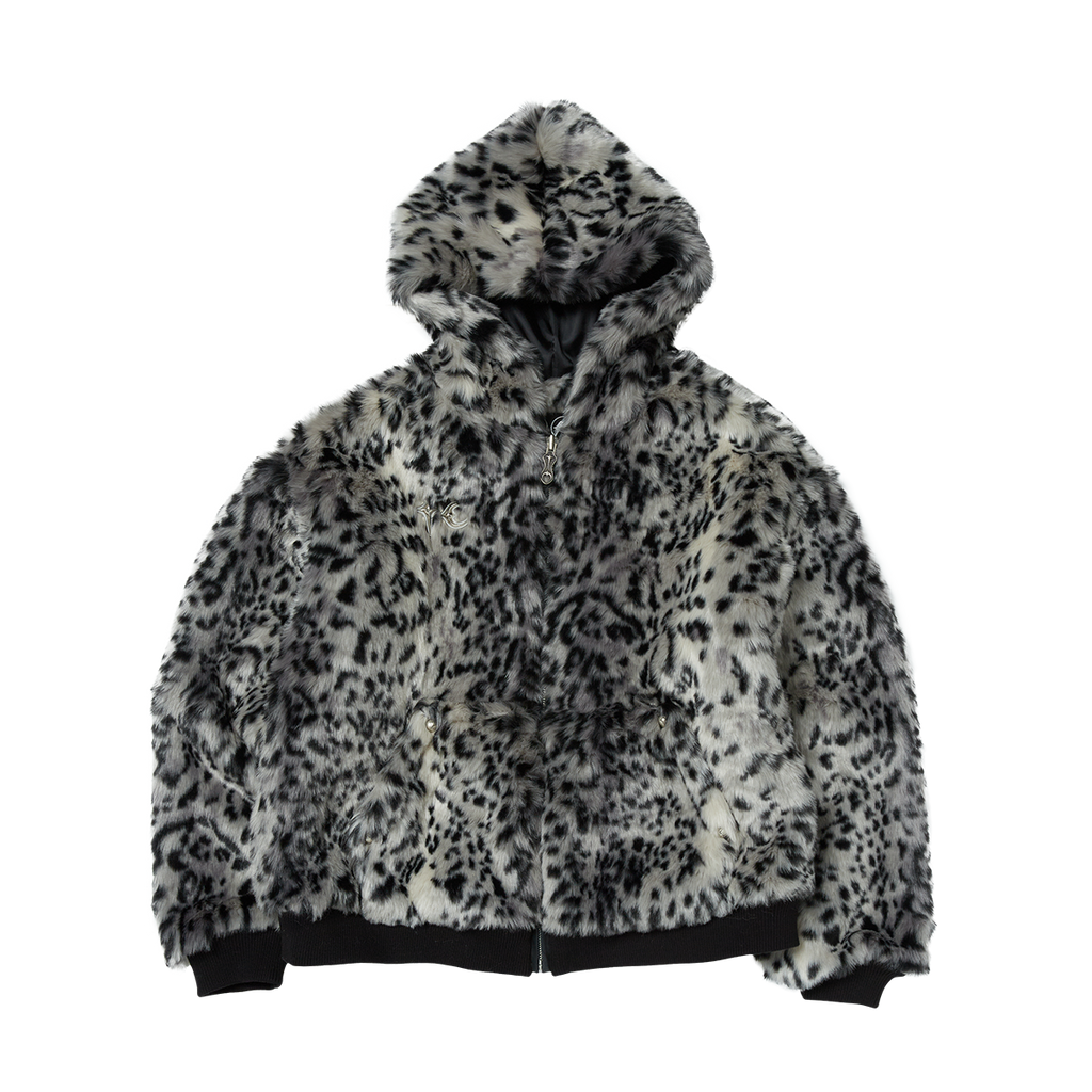 Thug Club - TC Leopard Fur Jacket (White/Black) product image 1 | TRAB K-Fashion Australia