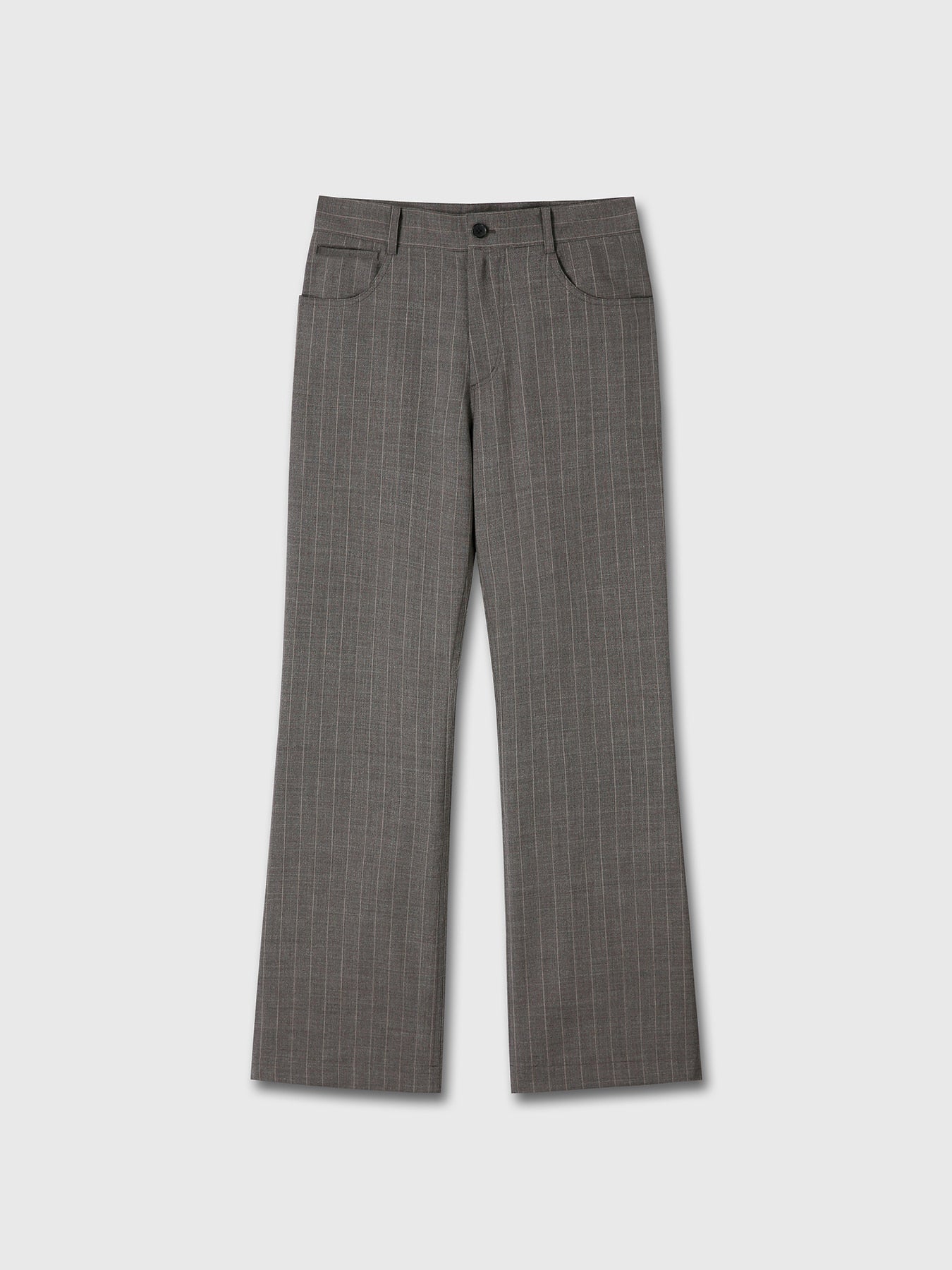 Tonywack - Striped Wool Flared-Leg Pants (Taupe) product image 8 | TRAB K-Fashion Australia