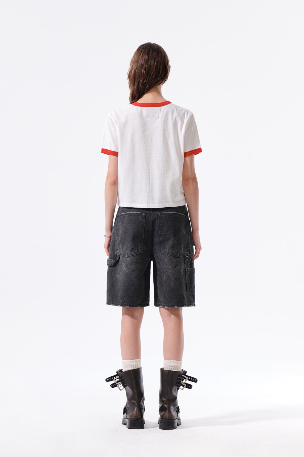 Matin Kim - Matin Logo Ringer Crop Top (White) product image 7 | TRAB K-Fashion Australia