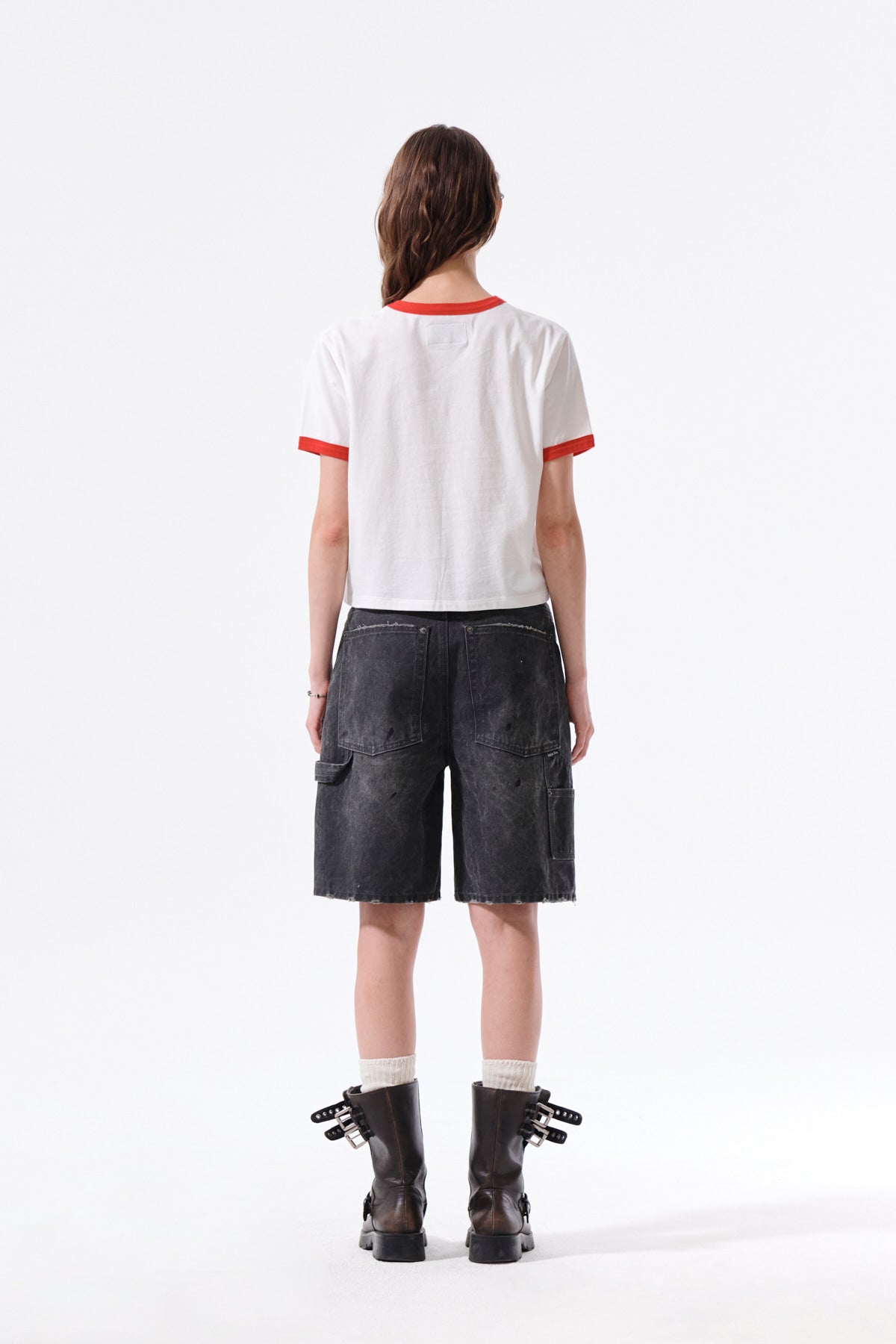 Matin Kim - Matin Logo Ringer Crop Top (White) product image 7 | TRAB K-Fashion Australia