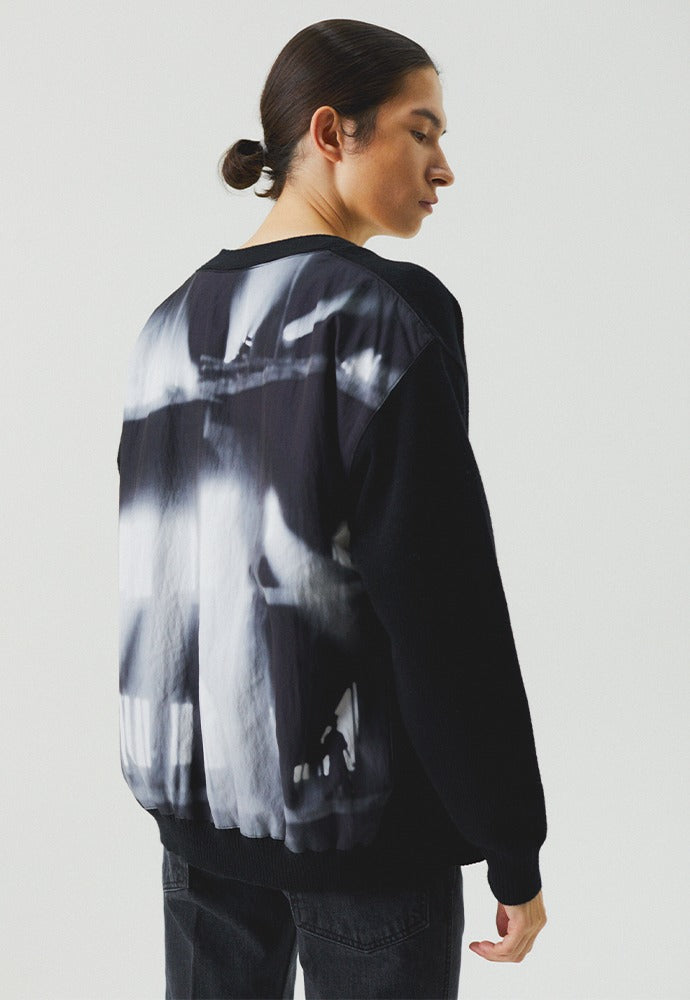 Tonywack - Polar Flash Patchwork Cardigan (Black) product image 1 | TRAB K-Fashion Australia