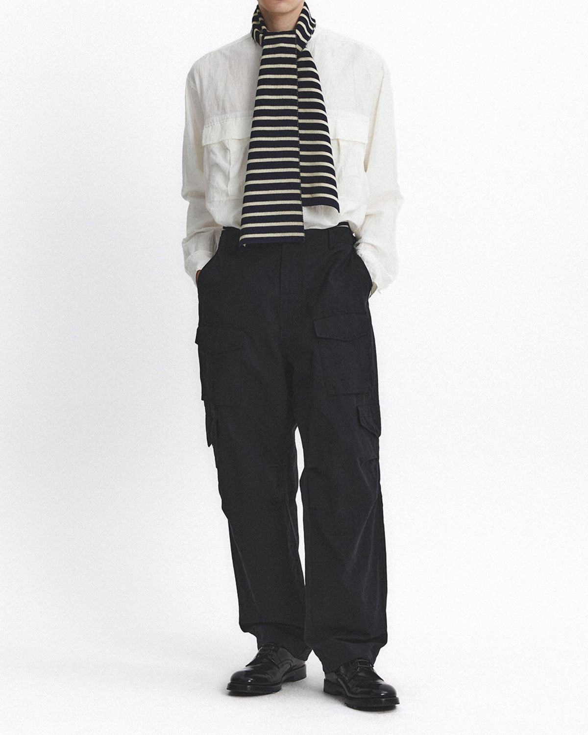 Eastlogue - Band Collar Field Shirts (White) product image 1 | TRAB K-Fashion Australia