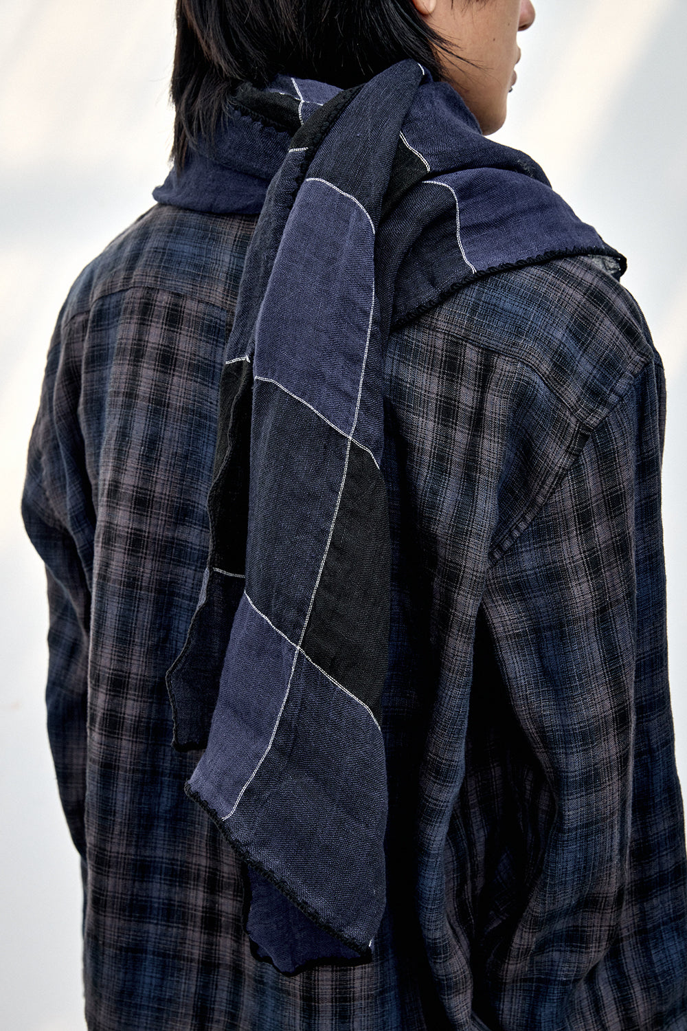 Hatchingroom - Check Scarf Linen (Black/Blue) product image 8 | TRAB K-Fashion Australia