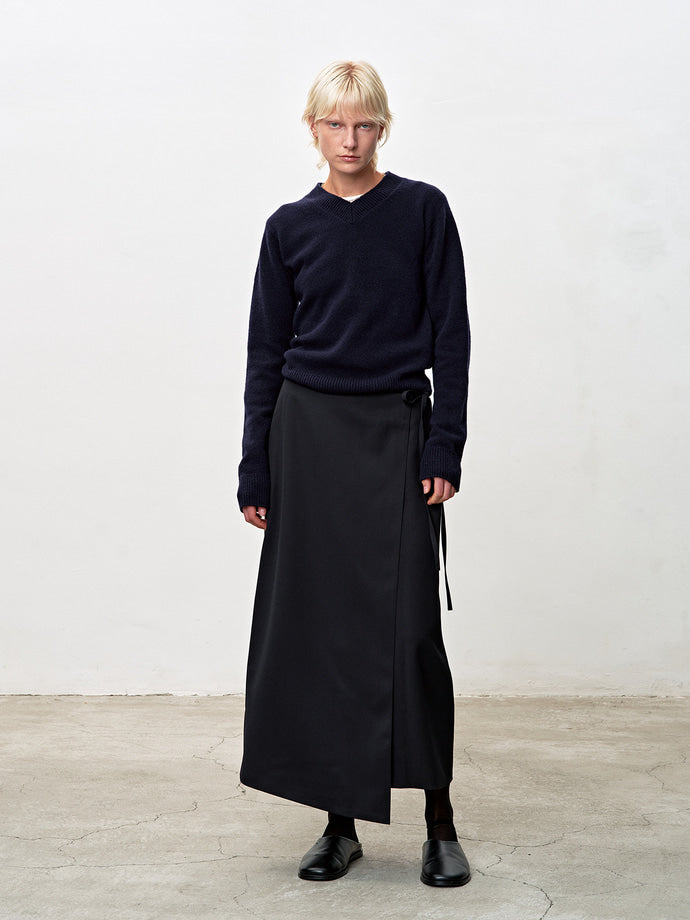 Tonywack - Wool Wrap Midi-Skirt (Dark Navy) product image 6 | TRAB K-Fashion Australia