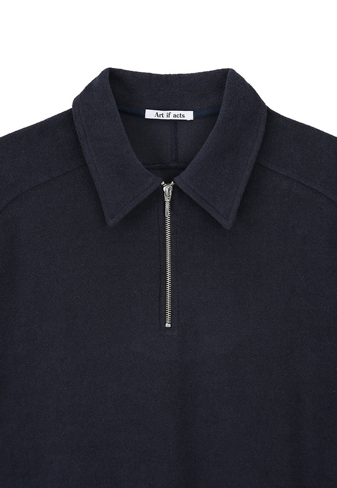Art if acts - Terry Half Zip-up Shirt (Dark Navy) product image 7 | TRAB K-Fashion Australia