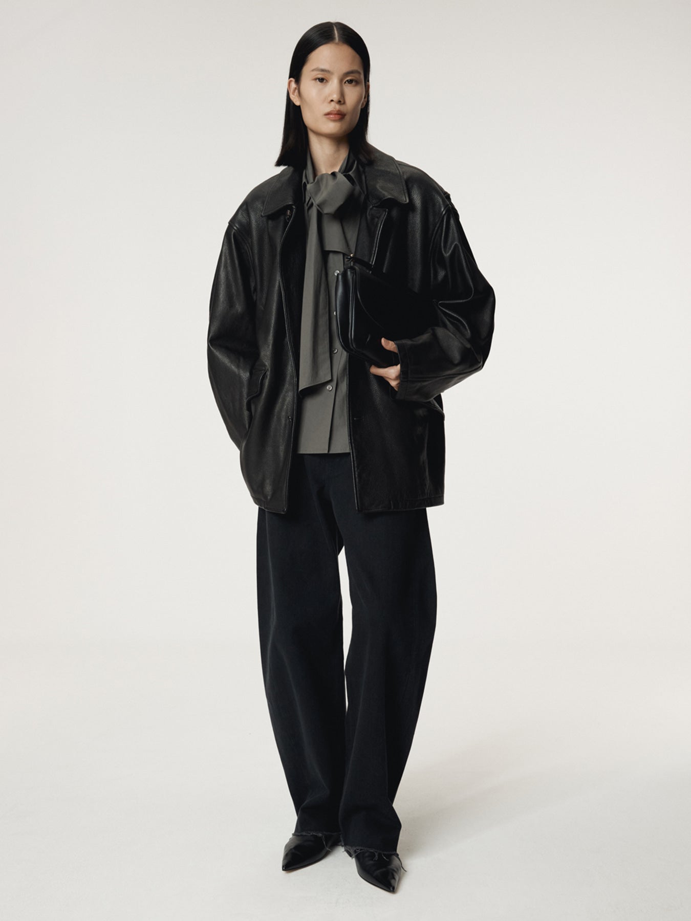 Recto - Vintage Leather Chore Jacket (Black) product image 2 | TRAB K-Fashion Australia