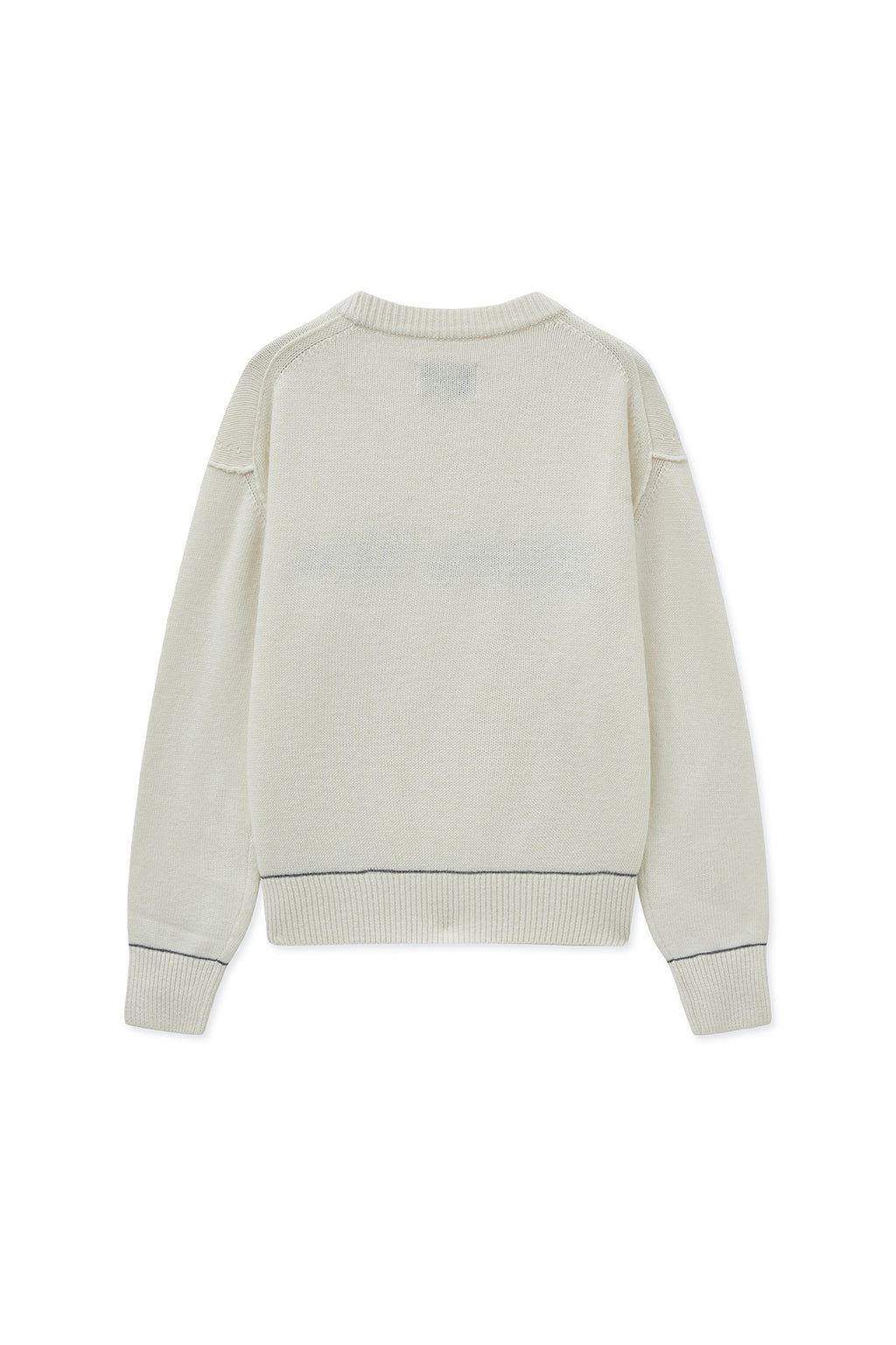 Matin Kim - Color Trim Line Logo Pullover (Ivory) product image 2 | TRAB K-Fashion Australia