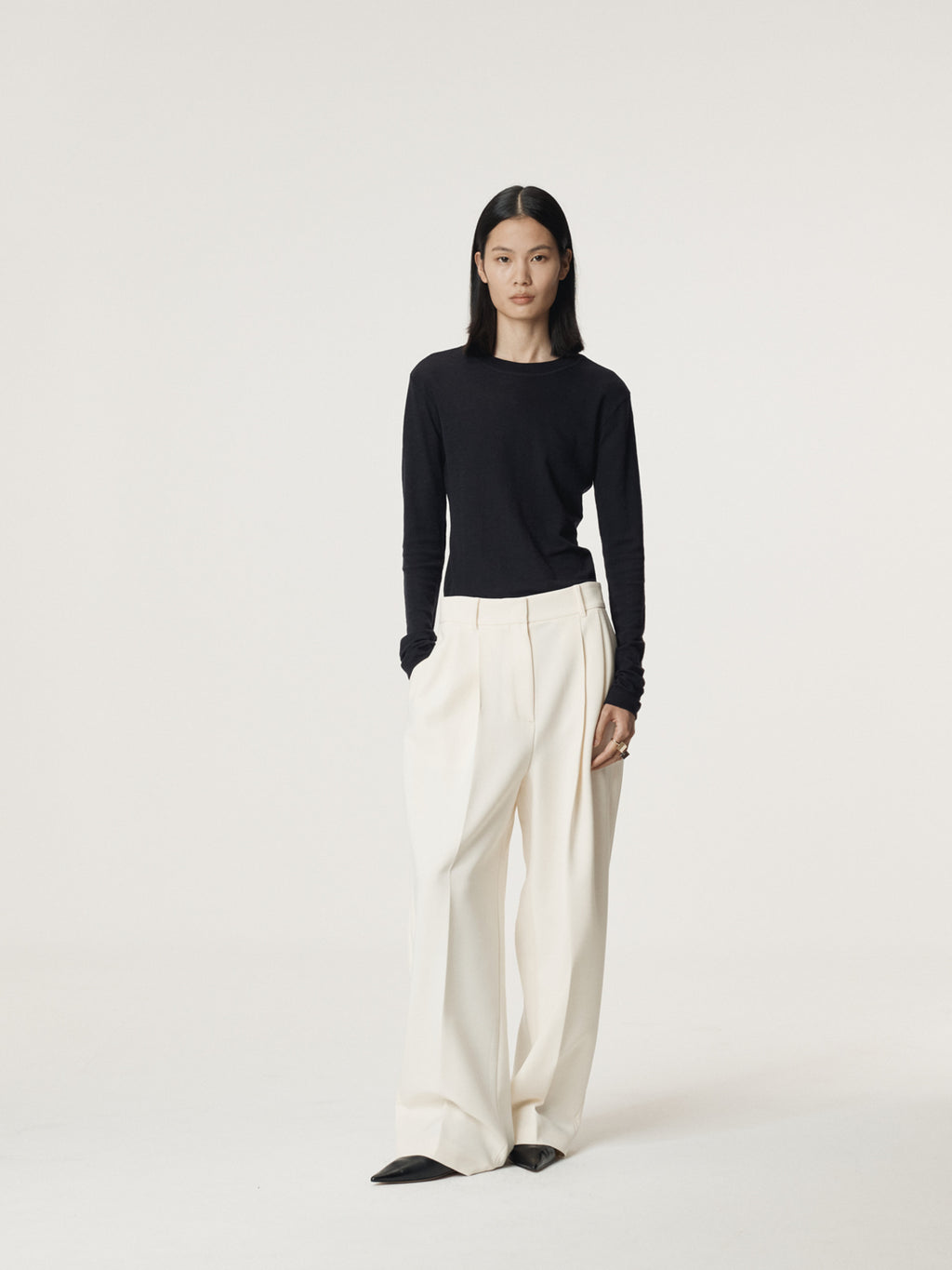 Recto - Slim Fit Wool Jersey T-Shirt (Dark Navy) product image 4 | TRAB K-Fashion Australia