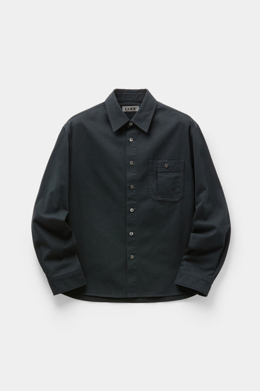 Coor - Single Pocket Washed Cotton Shirt (Dark Navy) product image 1 | TRAB K-Fashion Australia