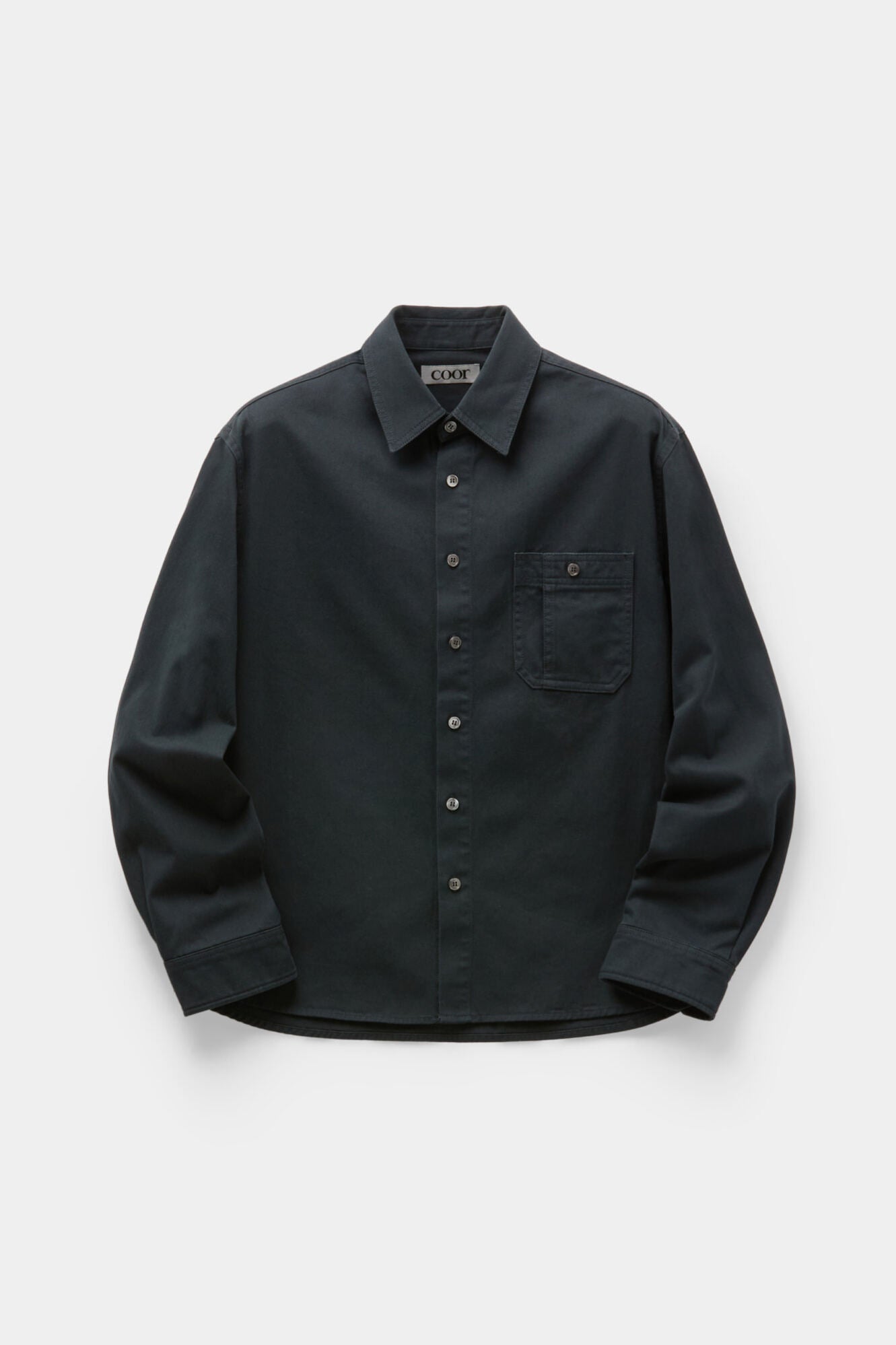 Coor - Single Pocket Washed Cotton Shirt (Dark Navy) product image 1 | TRAB K-Fashion Australia