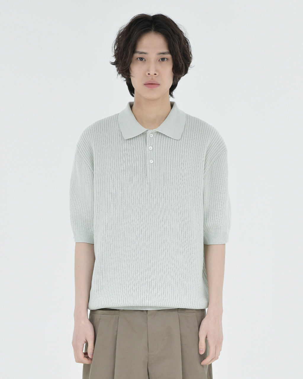 Brownyard - Knit Polo Shirt (Mint) product image 1 | TRAB K-Fashion Australia