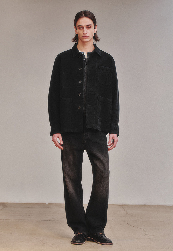 Art if acts - Washed Moleskin French Work Jacket (Faded Black) product image 3 | TRAB K-Fashion Australia