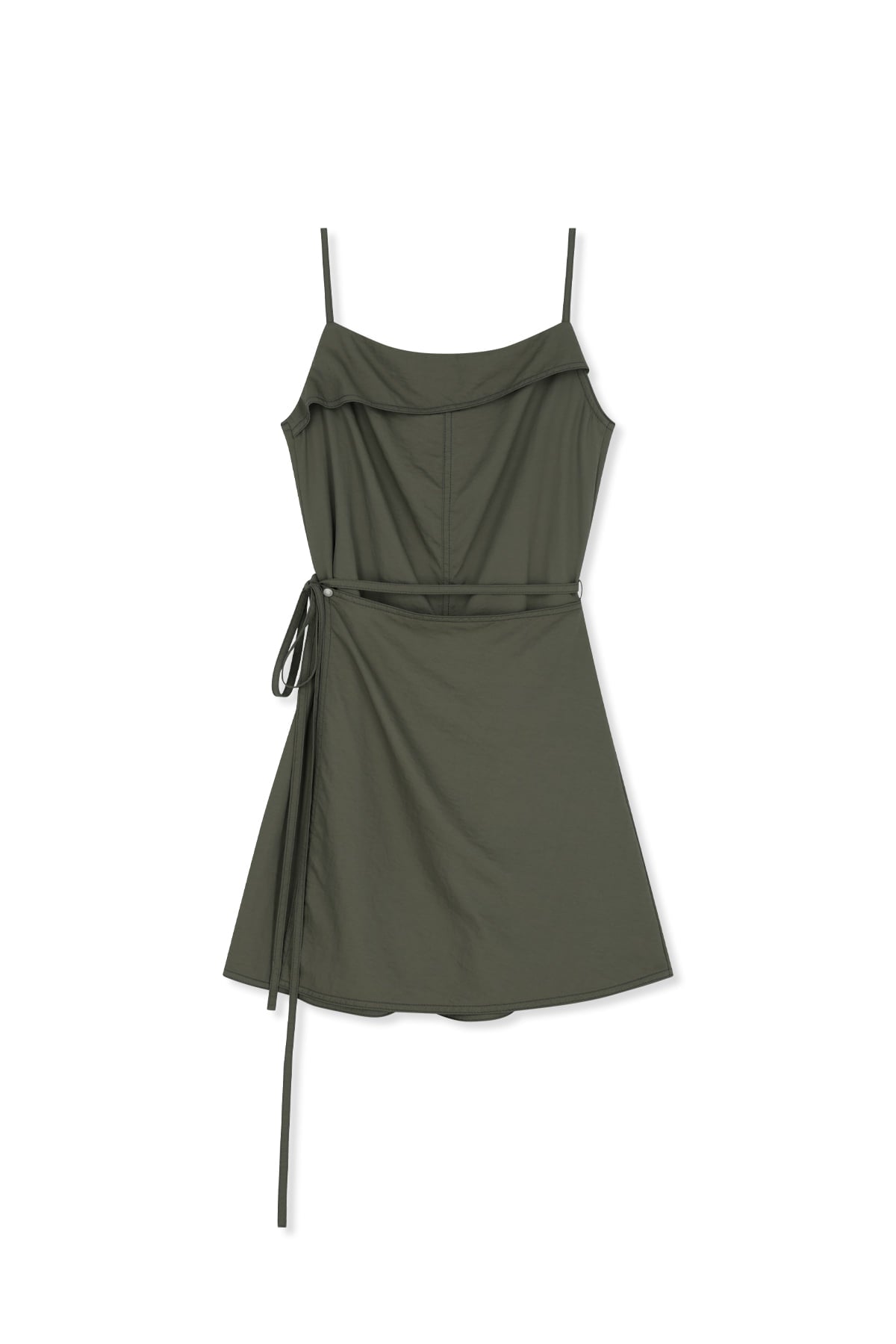 Matin Kim - Sleeveless Wrap Dress (Khaki) product image 1 | TRAB K-Fashion Australia