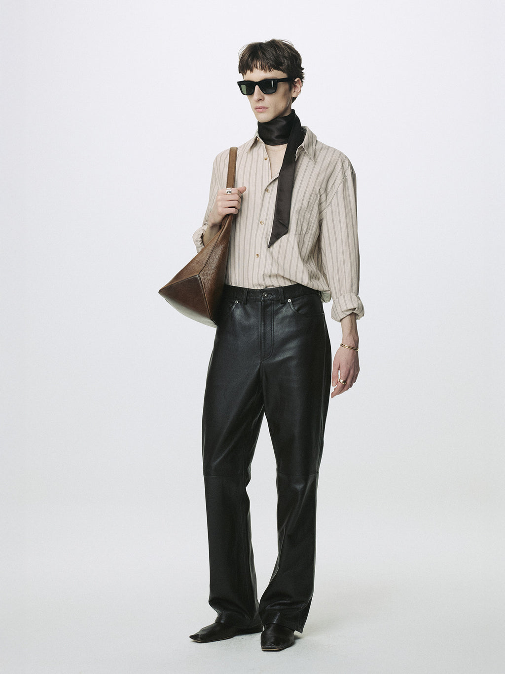 Tonywack - Striped Cotton Shirt (Warm Grey) product image 3 | TRAB K-Fashion Australia