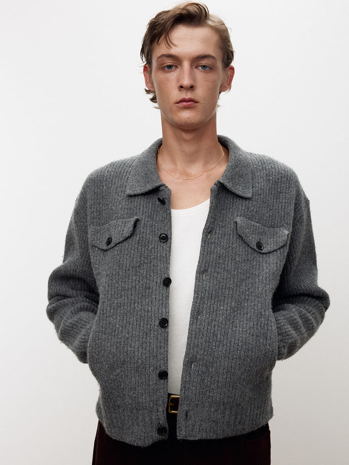 Tonywack - Wool And Cotton Knitted Trucker (Melange Grey) product image 1 | TRAB K-Fashion Australia