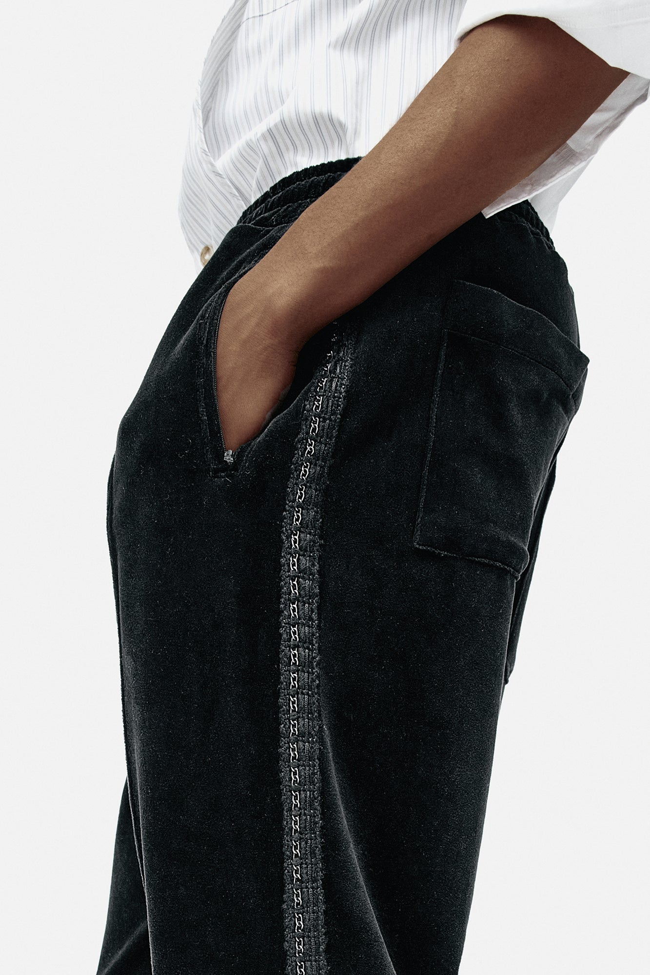 Andersson Bell - Unisex Velvet Track Pants (Black) product image 6 | TRAB K-Fashion Australia
