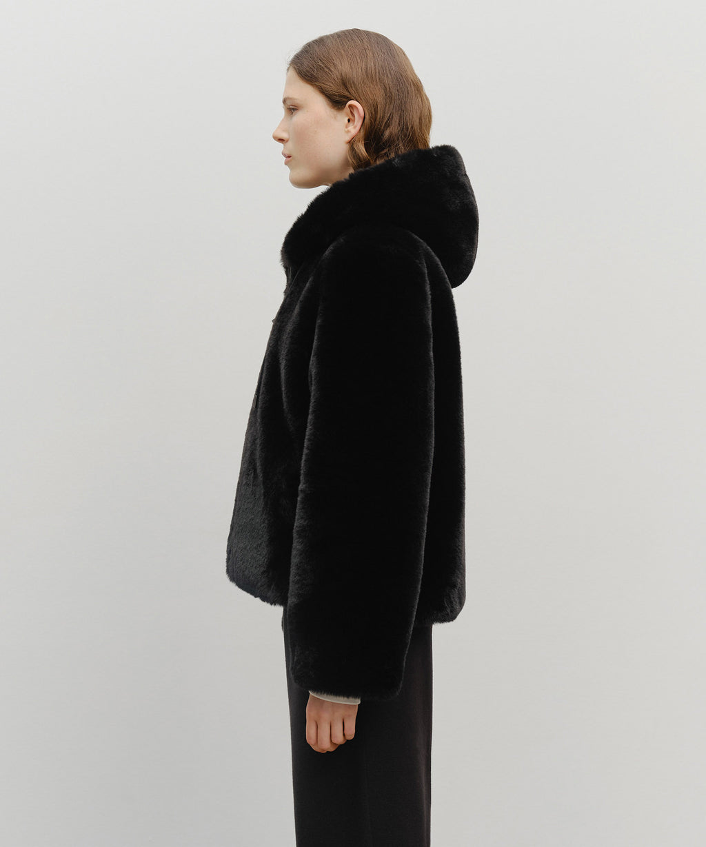 Marithe & Francois Girbaud - Hooded Faux Fur Jacket (Black) product image 2 | TRAB K-Fashion Australia