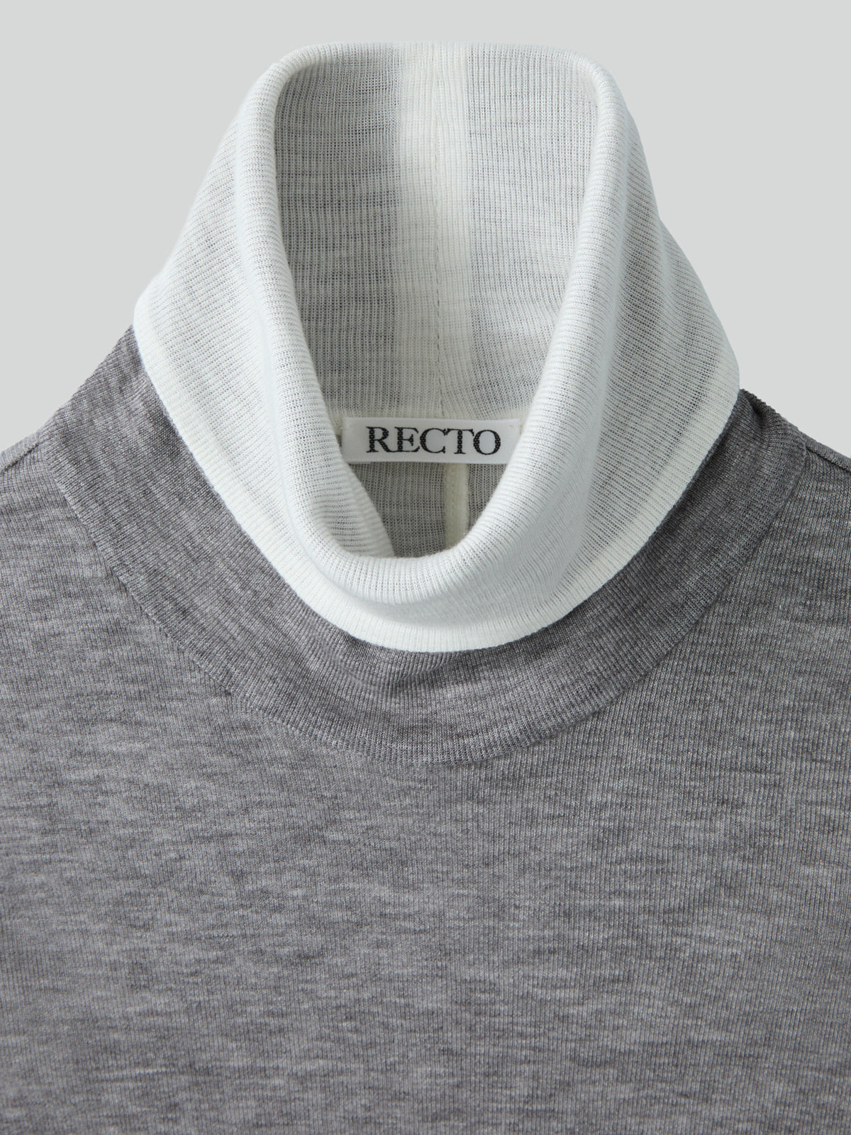 Recto - Contrast Wool Jersey Turtleneck (Melange Grey) product image 3 | TRAB K-Fashion Australia