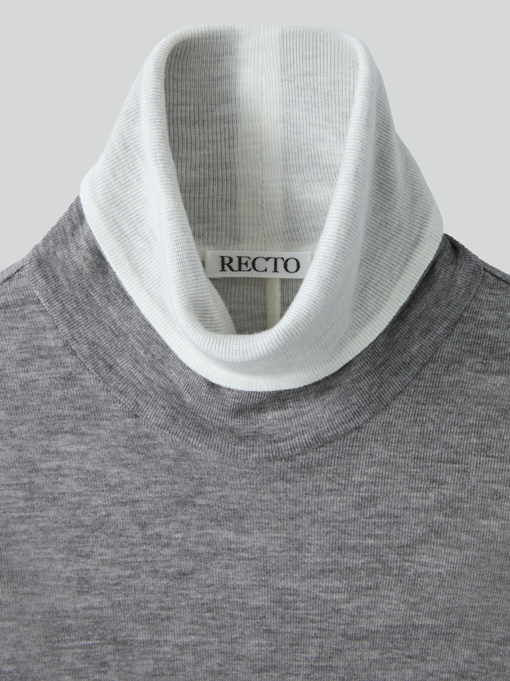 Recto - Contrast Wool Jersey Turtleneck (Melange Grey) product image 3 | TRAB K-Fashion Australia