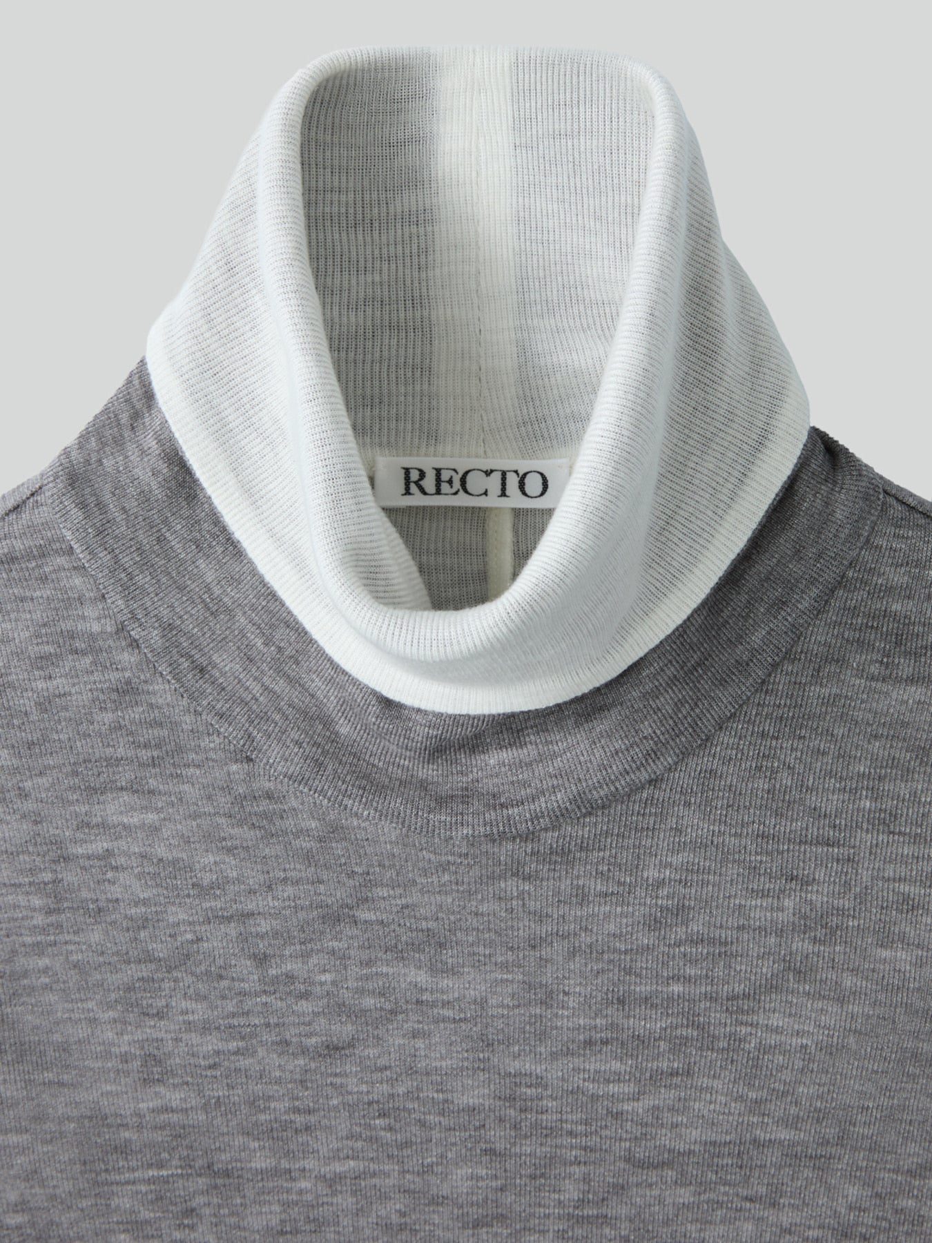 Recto - Contrast Wool Jersey Turtleneck (Melange Grey) product image 3 | TRAB K-Fashion Australia