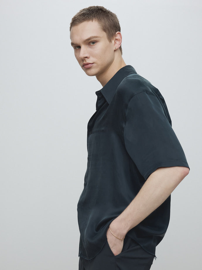 Tonywack - Fluid Cupro Shirt Japanese Fabric (Navy) product image 5 | TRAB K-Fashion Australia