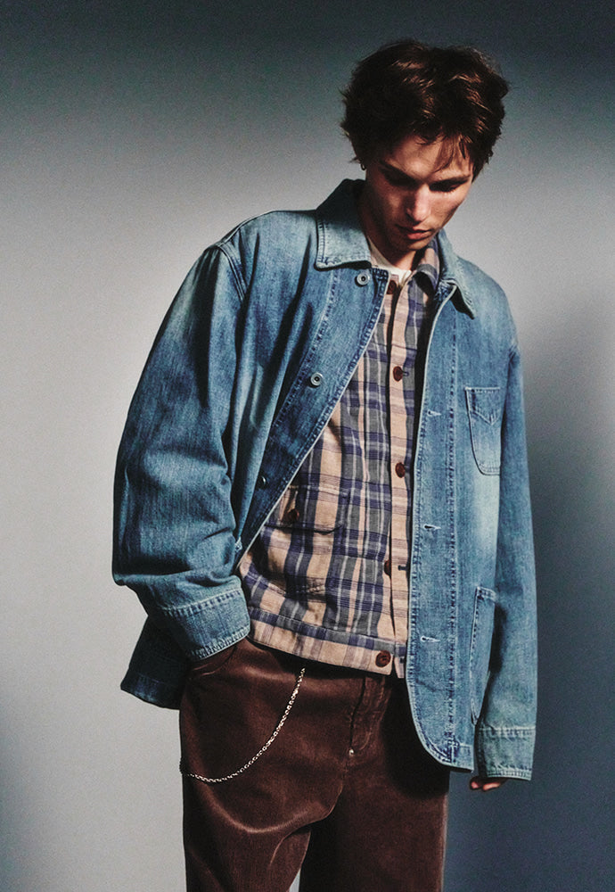 Art if acts - Denim Western Coverall Jacket (Light Indigo) product image 5 | TRAB K-Fashion Australia