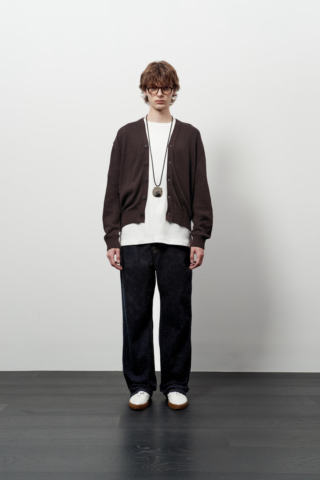 Stu - V- Neck Light Cardigan (Brown) product image 1 | TRAB K-Fashion Australia