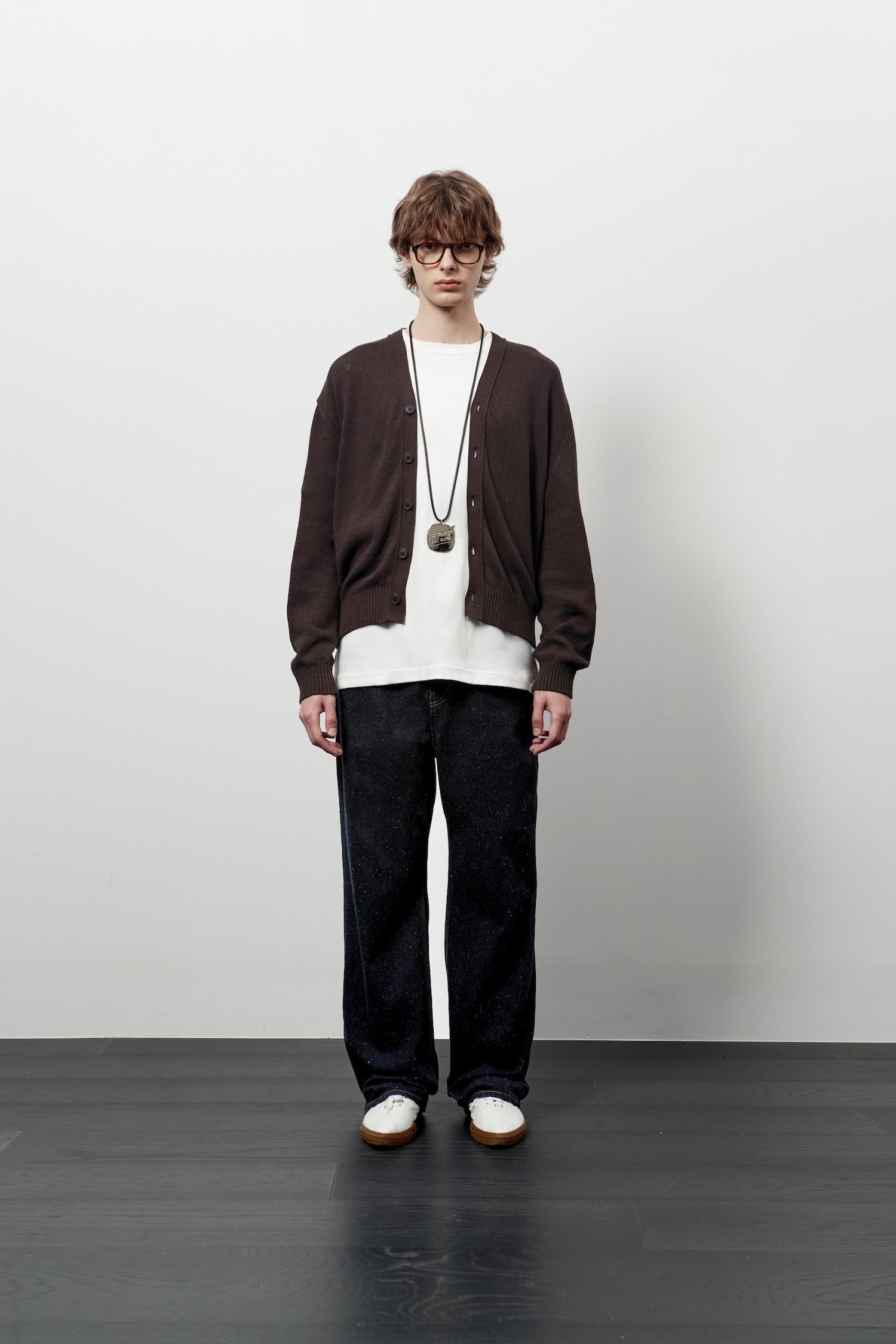 Stu - V- Neck Light Cardigan (Brown) product image 1 | TRAB K-Fashion Australia