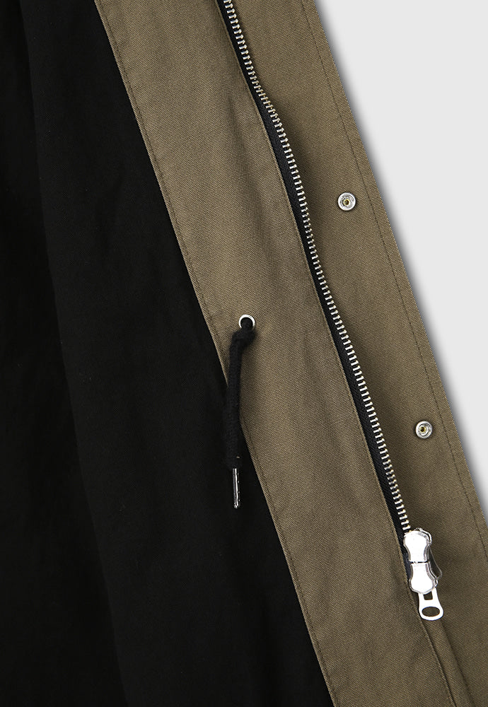 Tonywack - Leather Collar Garment-Washed Utility Jacket (Faded Olive) product image 15 | TRAB K-Fashion Australia