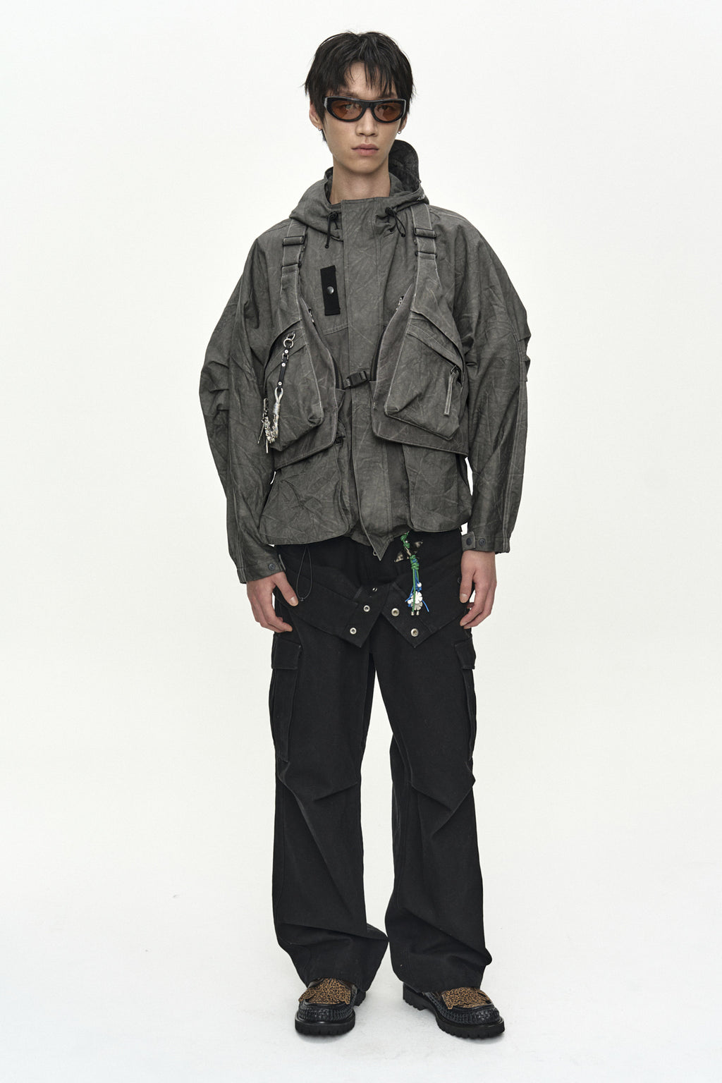 Andersson Bell - [Pre-Order – Ships October 30] Unisex Tie-Dyed Beach Shell Jacket (Charcoal) product image 11 | TRAB K-Fashion Australia