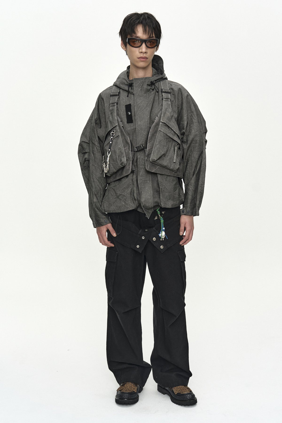 Andersson Bell - [Pre-Order – Ships October 30] Unisex Tie-Dyed Beach Shell Jacket (Charcoal) product image 11 | TRAB K-Fashion Australia