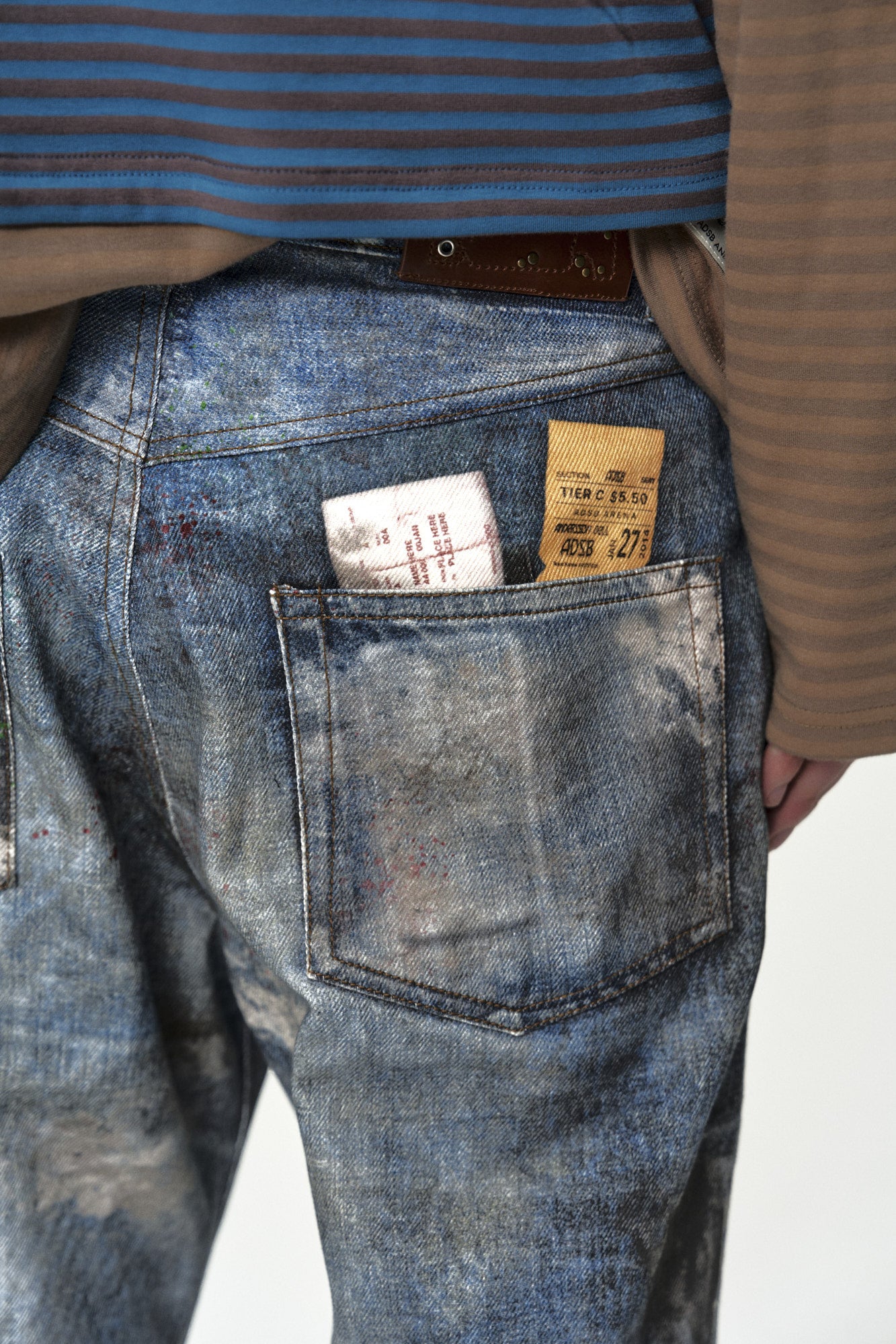 Andersson Bell - Unisex Festival Mud Printed Jeans (Blue) product image 8 | TRAB K-Fashion Australia
