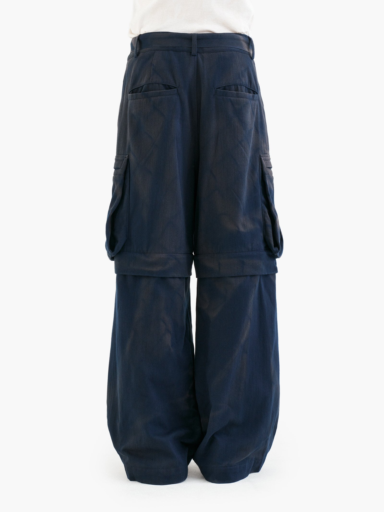 Jiyong Kim - Sun-Bleached Detachable Wide Trousers (Navy) product image 7 | TRAB K-Fashion Australia