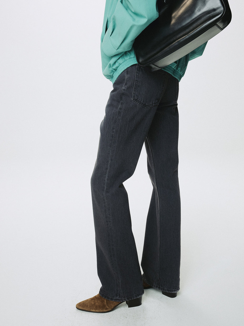 Tonywack - Flared-Leg Distressed Denim Jeans (Washed Black) product image 5 | TRAB K-Fashion Australia