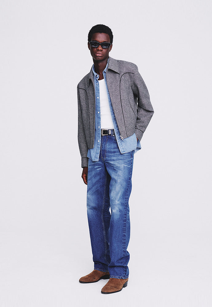 Tonywack - Caviar Wool Flannel Piping Western Jacket (Tweed Grey) product image 4 | TRAB K-Fashion Australia