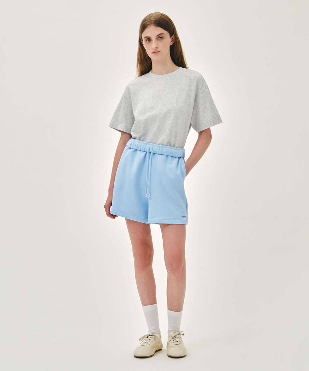 Marithe & Francois Girbaud - Regular Logo Sweat Shorts (Ice Blue) product image 6 | TRAB K-Fashion Australia