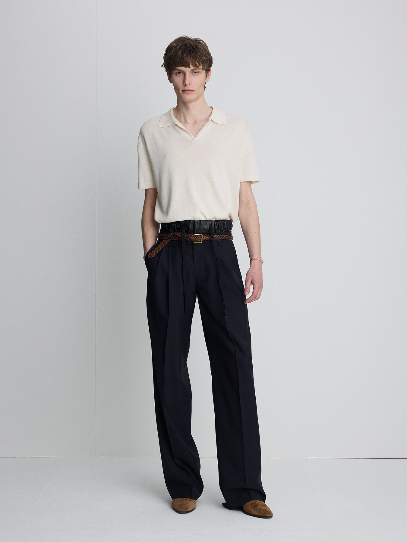 Tonywack - Silk Cashmere Open Collar Knit (Ecru) product image 2 | TRAB K-Fashion Australia