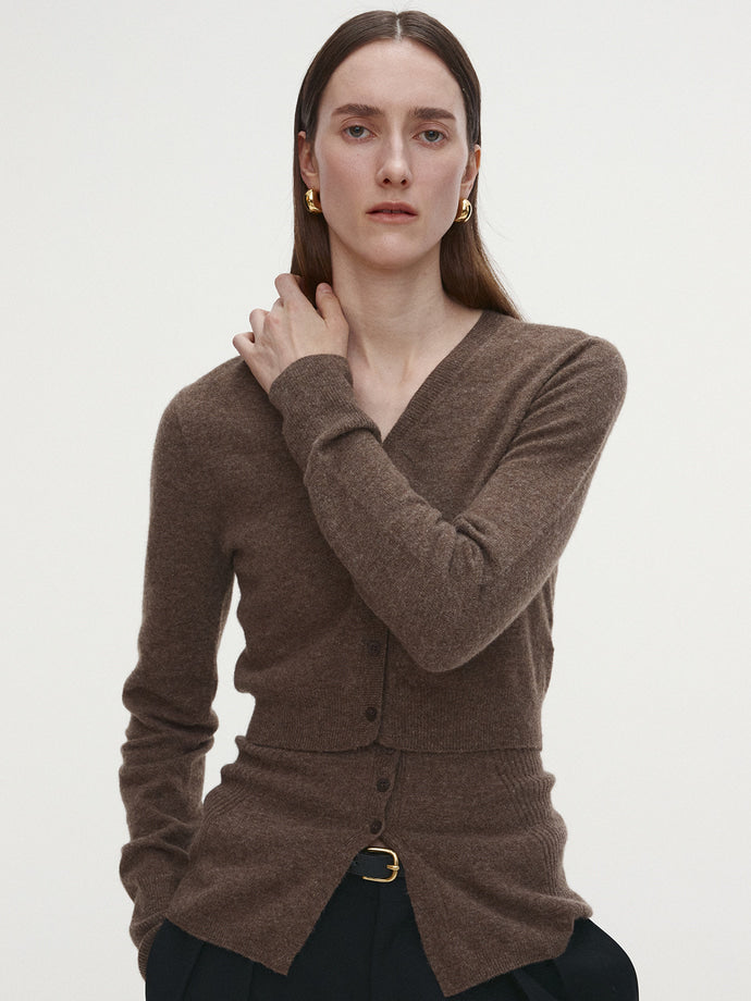 Tonywack - Merino Wool Cropped Cardigan (Brown) product image 1 | TRAB K-Fashion Australia