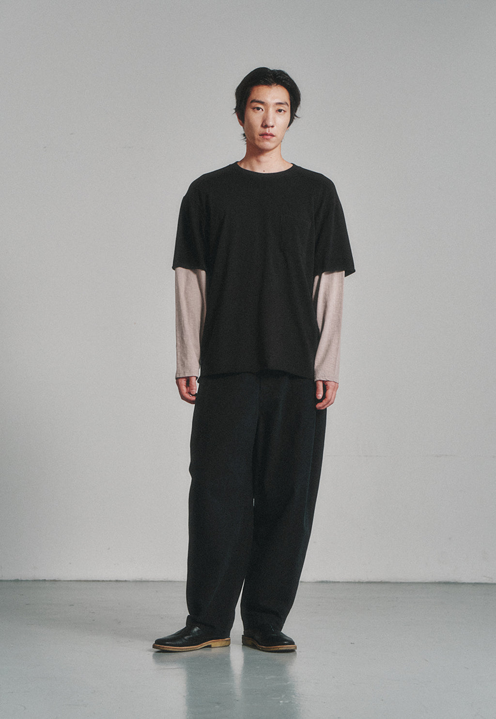 Art if acts - Cotton Side Tuck Curved Trousers (Black) product image 2 | TRAB K-Fashion Australia