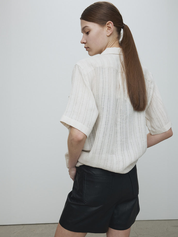 Tonywack - French Linen Croched Shirt (Light Beige) product image 4 | TRAB K-Fashion Australia